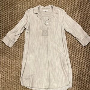 Foxcroft Light Gray Collared Tunic Dress